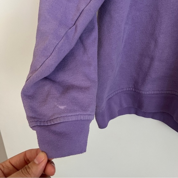 Adrian Daltfeld Lavender Floral Embroidered Collared Sweatshirt Pullover-Size L - Picture 3 of 9